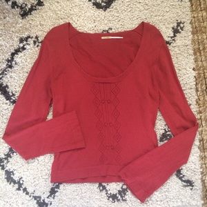 Max Studio Scoop Neck Bell Sleeve Sweater - Large